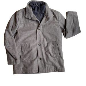 Towne by London Fog Wool Insulated Jacket Brown Plaid Preppy Classic Old Money-L